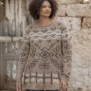 Peruvian Connection SZ M 94% Alpaca /6% Wool-Artisan Knit Sweater-Made in Peru
